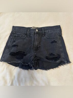 Hollister Black Distressed Denim Short-Shorts